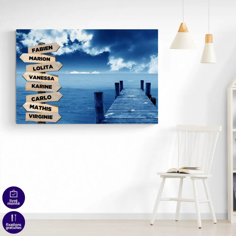 Tableau Personnalisé Prénoms Ponton sur Mer - Montableaudeco