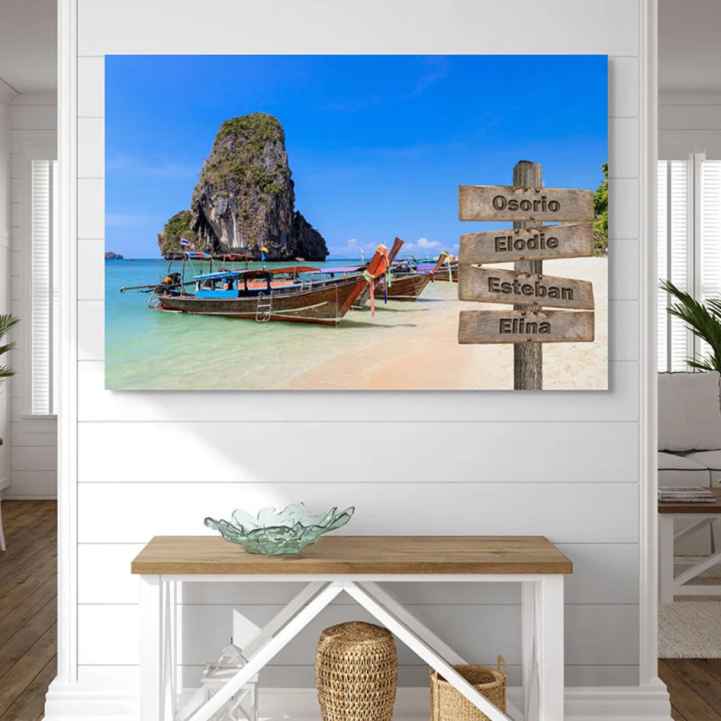Tableau Personnalisé Prénoms Thailande 40x60cm / Toile tendue sur châssis Toile Imprimée