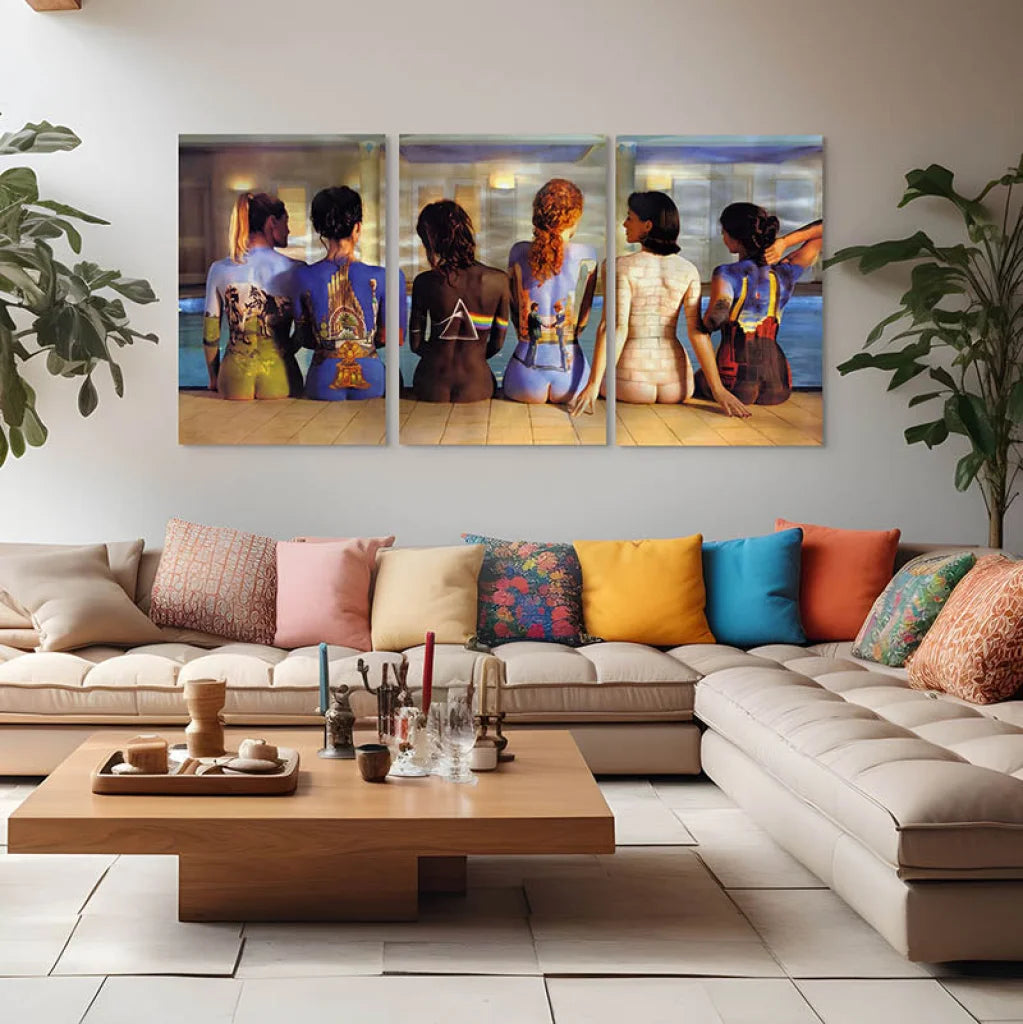 Tableau Pink Floyd Girls 3 Parties Tableau Abstrait