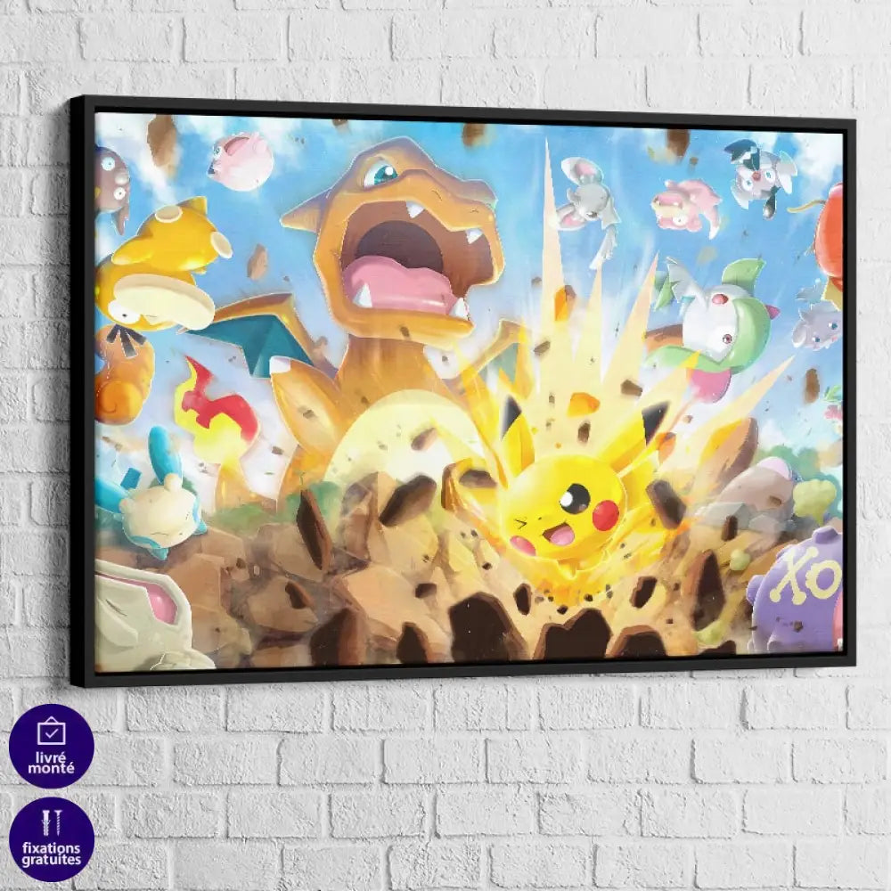 cadre flottant pokémon dracaufeu déco chambre ado
