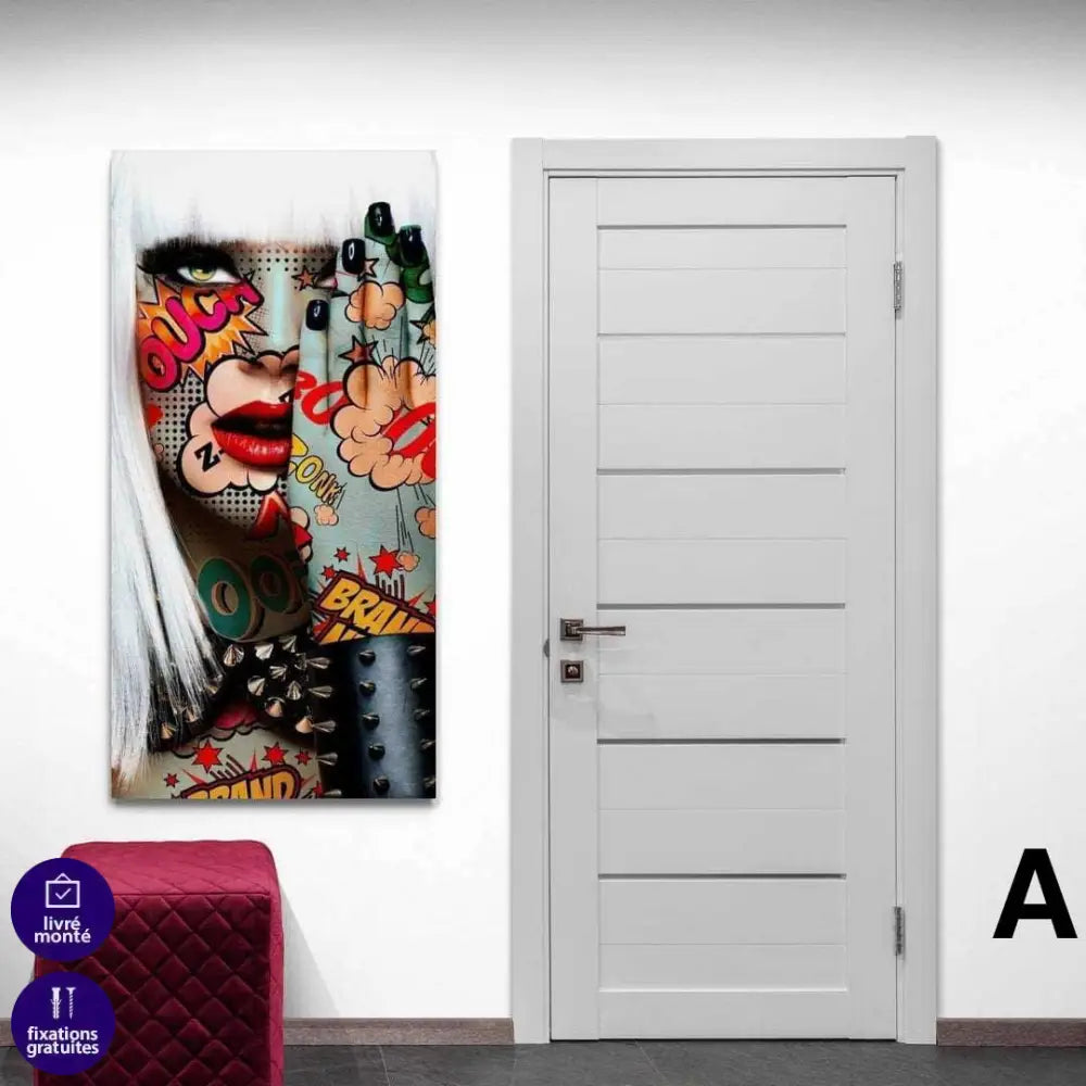 Tableau Pop Art Femme Sexy Tatoo 3 Pièces - Montableaudeco