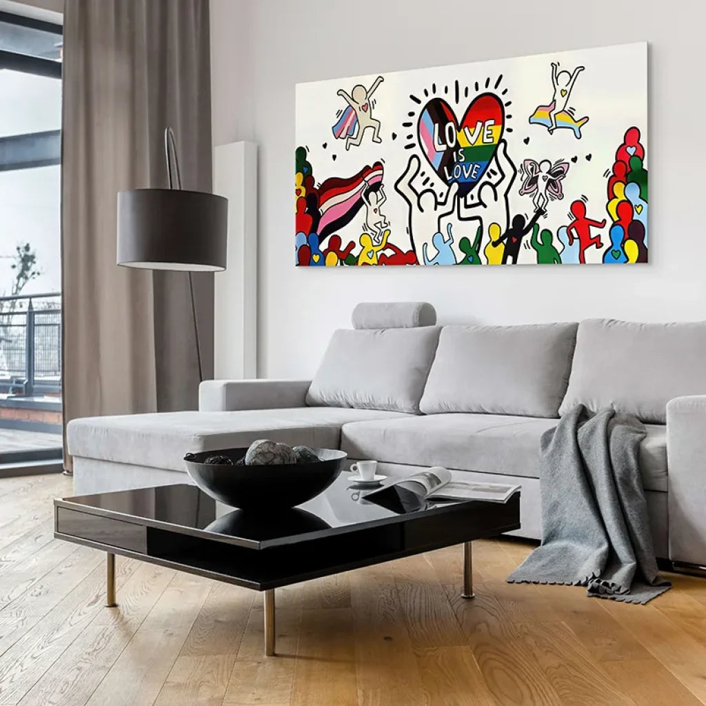 Tableau décoratif Love Is Love art contemporain pour espace de vie
