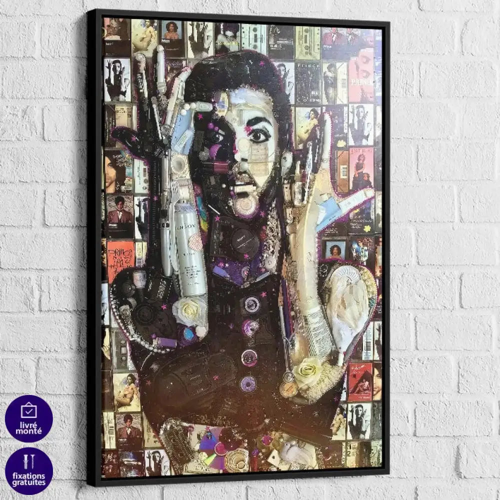 Tableau Prince Portrait Composé 40x60cm / Cadre Noir Tableau Célébrité