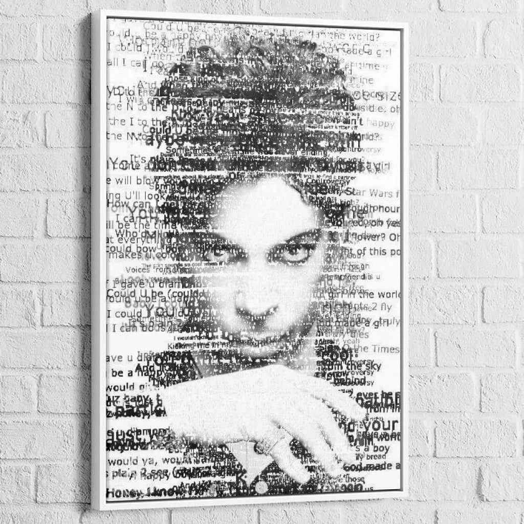 Tableau Prince Révélation Typographique 40x60cm / Cadre Blanc Tableau Célébrité