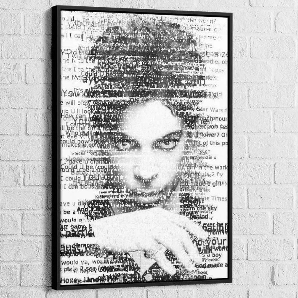 Tableau Prince Révélation Typographique 40x60cm / Cadre Noir Tableau Célébrité