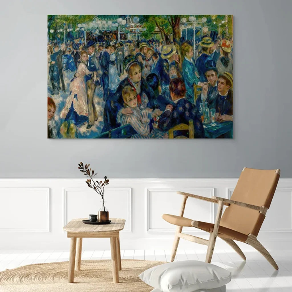 Détail des touches impressionnistes sur les robes et chapeaux de paille, Renoir