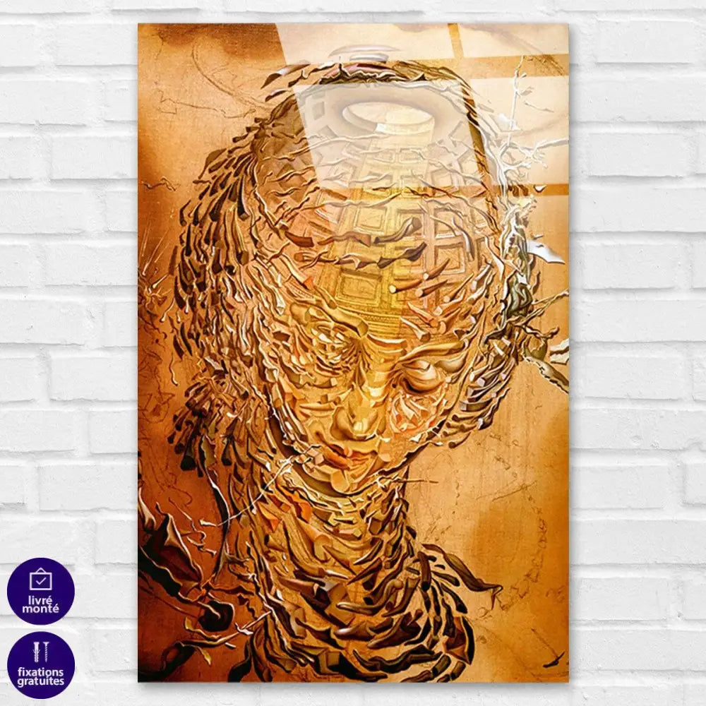 Tableau Salvador Dali Tête Raphaélesque éclatée - Montableaudeco