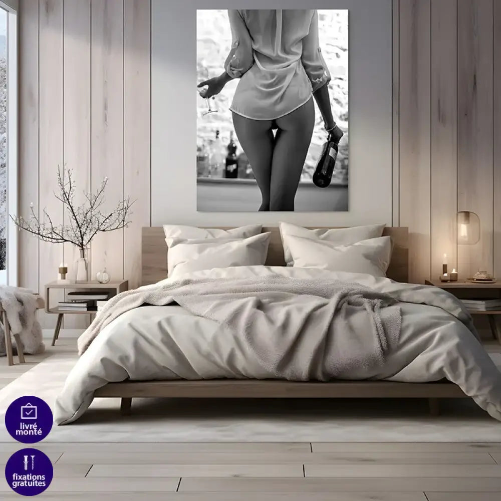 Tableau glamour pour salon ou suite – contrastes profonds, finition soignée