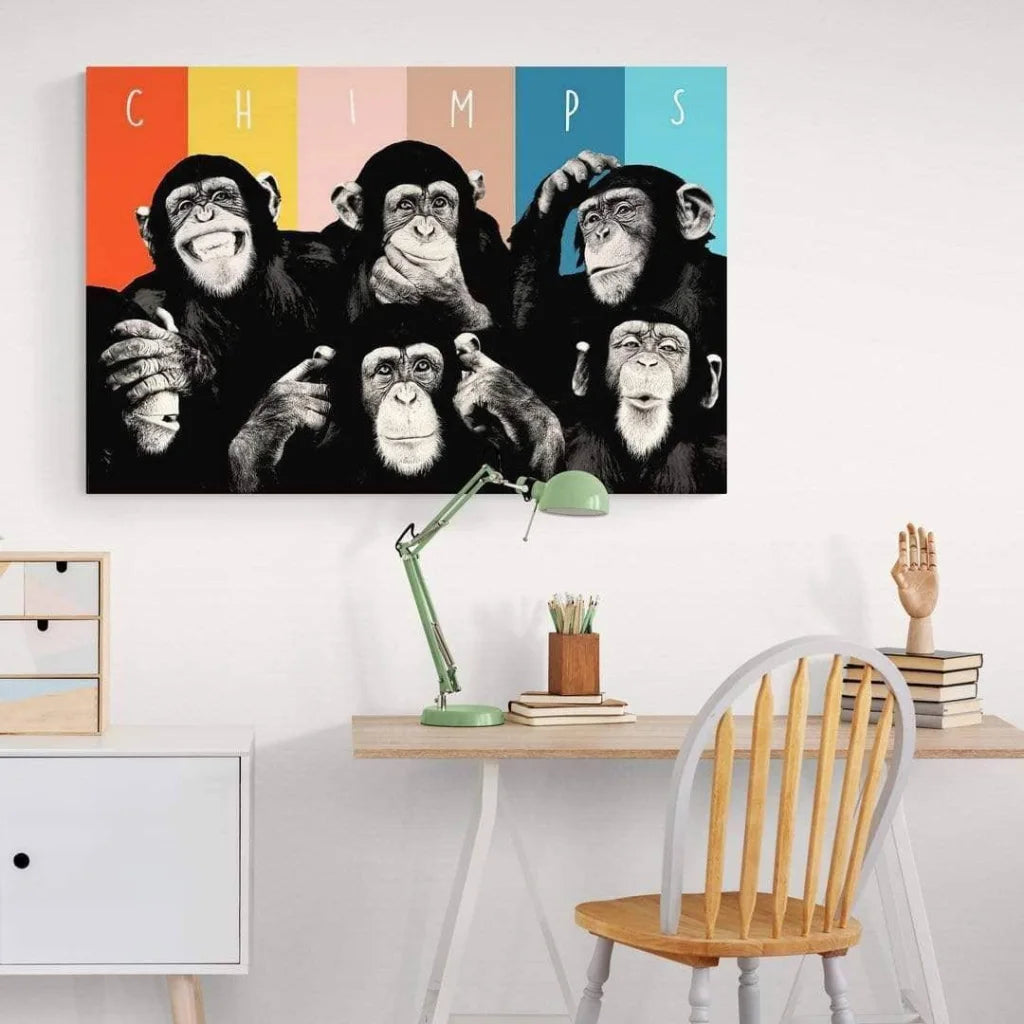 Tableau Singe Crazy Chimps - Montableaudeco