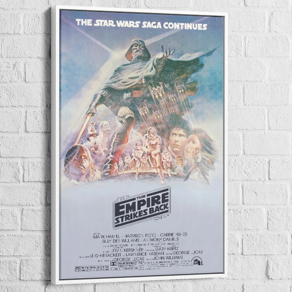Tableau Star Wars Original L’Empire Contre Attaque 40x60cm / Cadre Blanc Tableau Star Wars