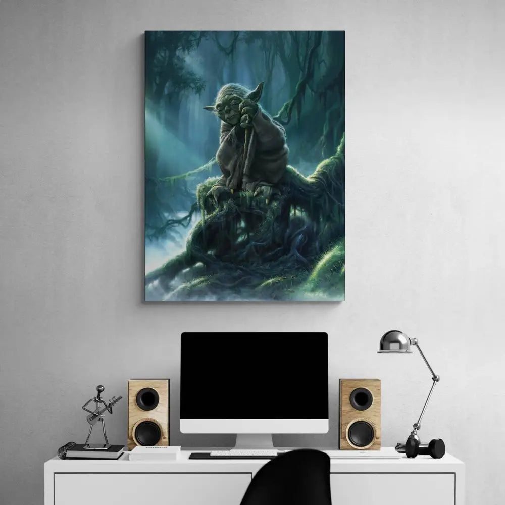 Tableau Star Wars Yoda Planète - Montableaudeco