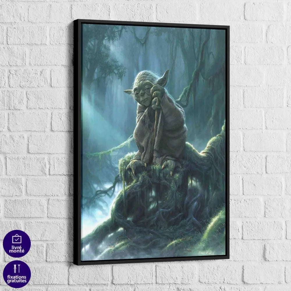 Tableau Star Wars Yoda Planète - Montableaudeco