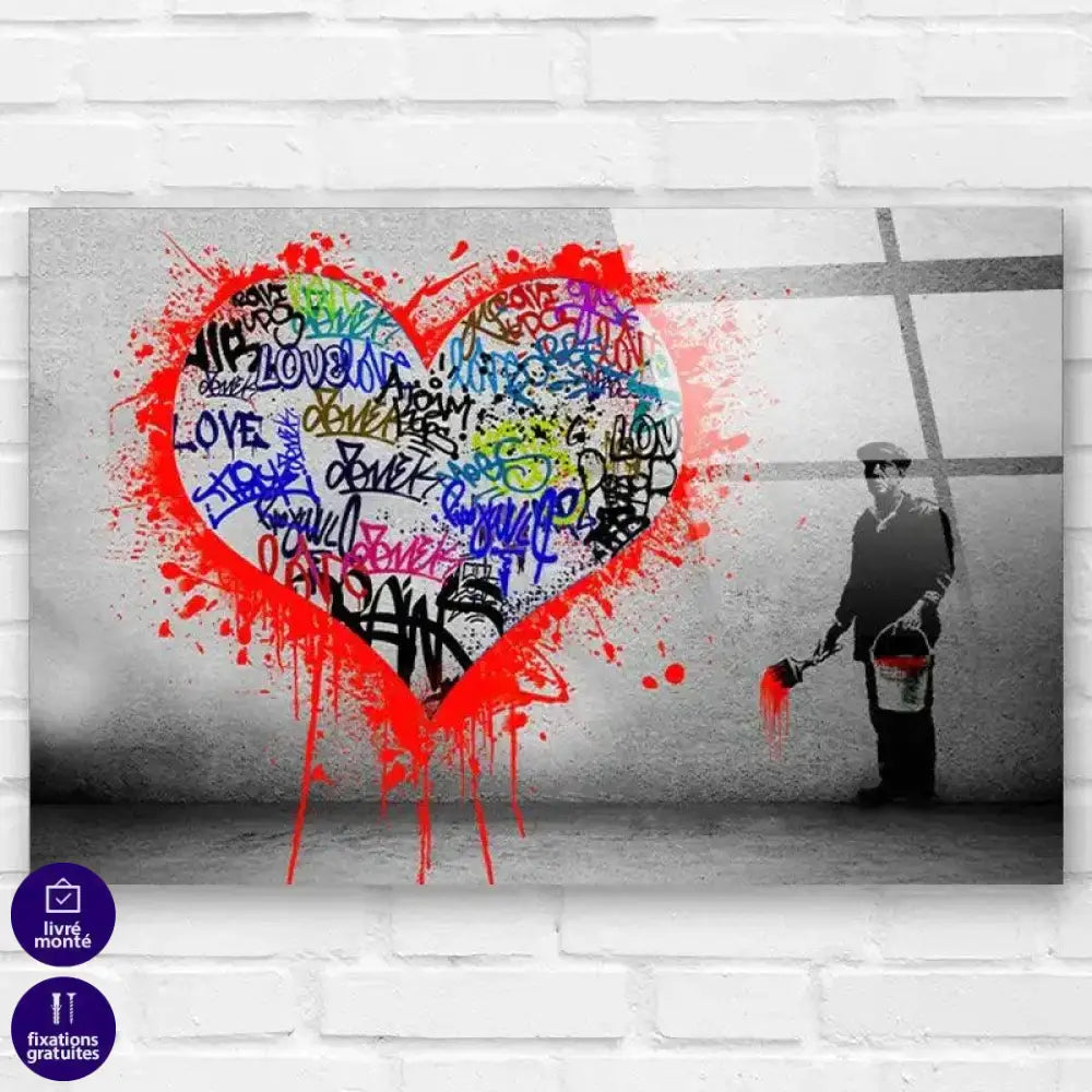 Tableau Street Art Banksy My Heart - Montableaudeco