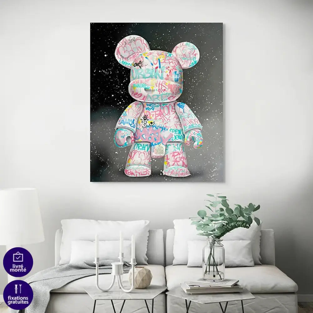 ours graffiti tags pastels et éclaboussures peinture