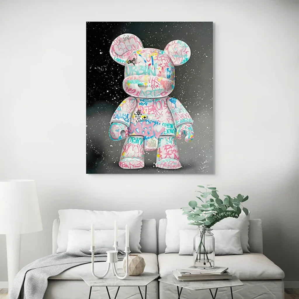 ours graffiti tags pastels et éclaboussures peinture