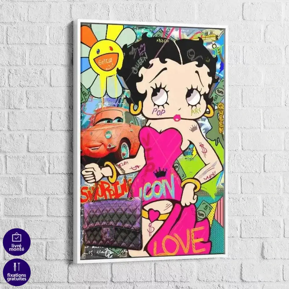 Tableau Street Art Betty Boop Love - Montableaudeco