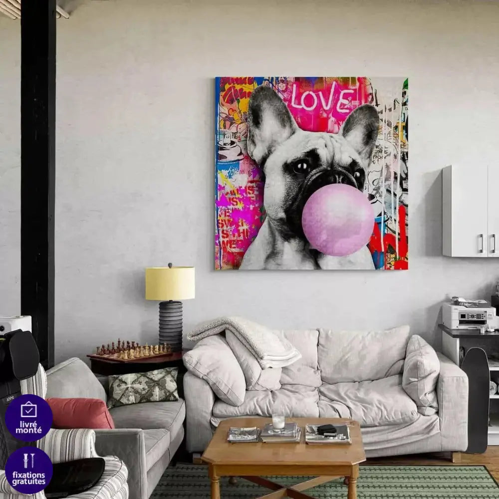 Tableau Street Art Bulldog Français - Montableaudeco