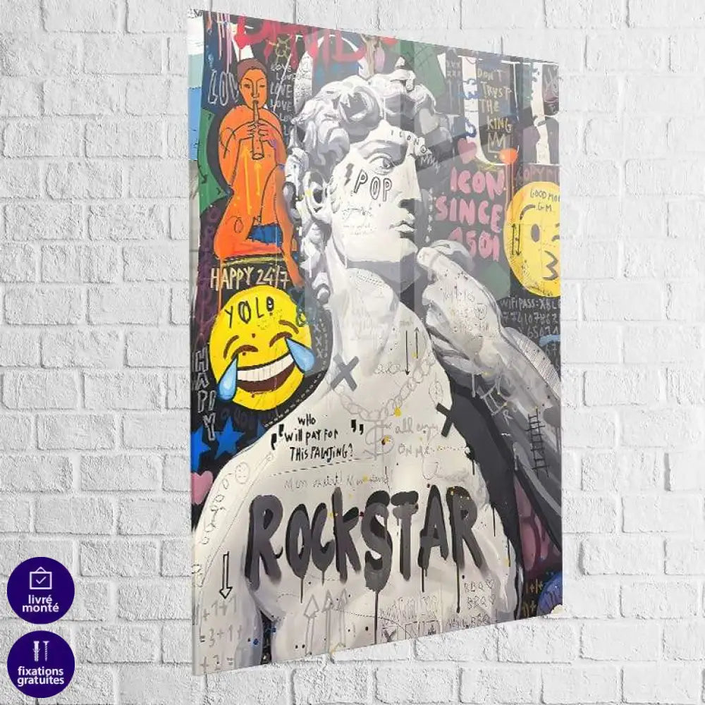 Tableau Street Art David Revisité 40x60cm / Plexiglas Tableau Street art