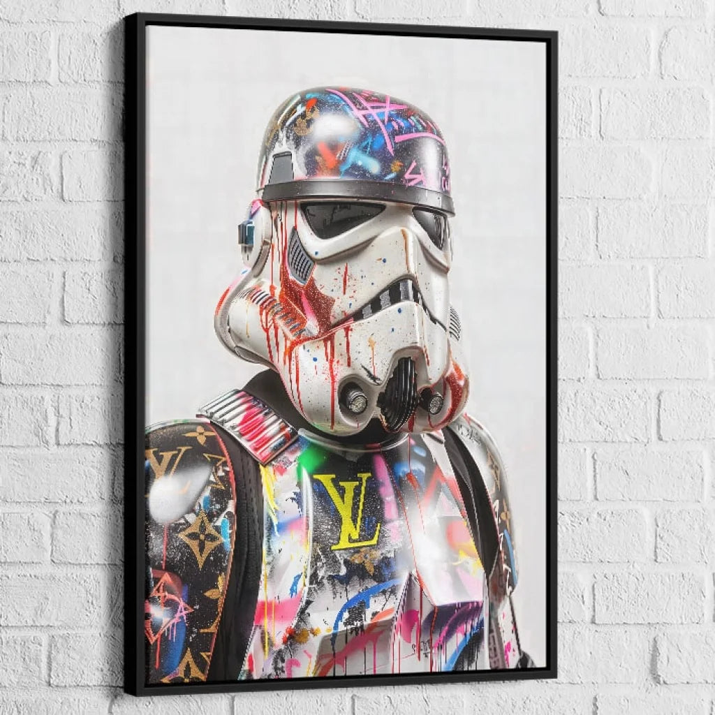 tableau pop culture revisité avec motifs de luxe