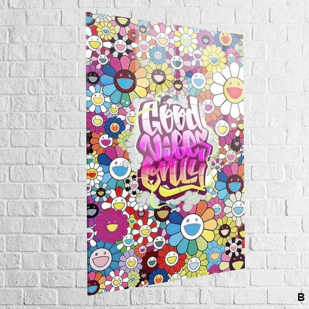 Tableau Street Art Graffiti Good Vibes - Montableaudeco