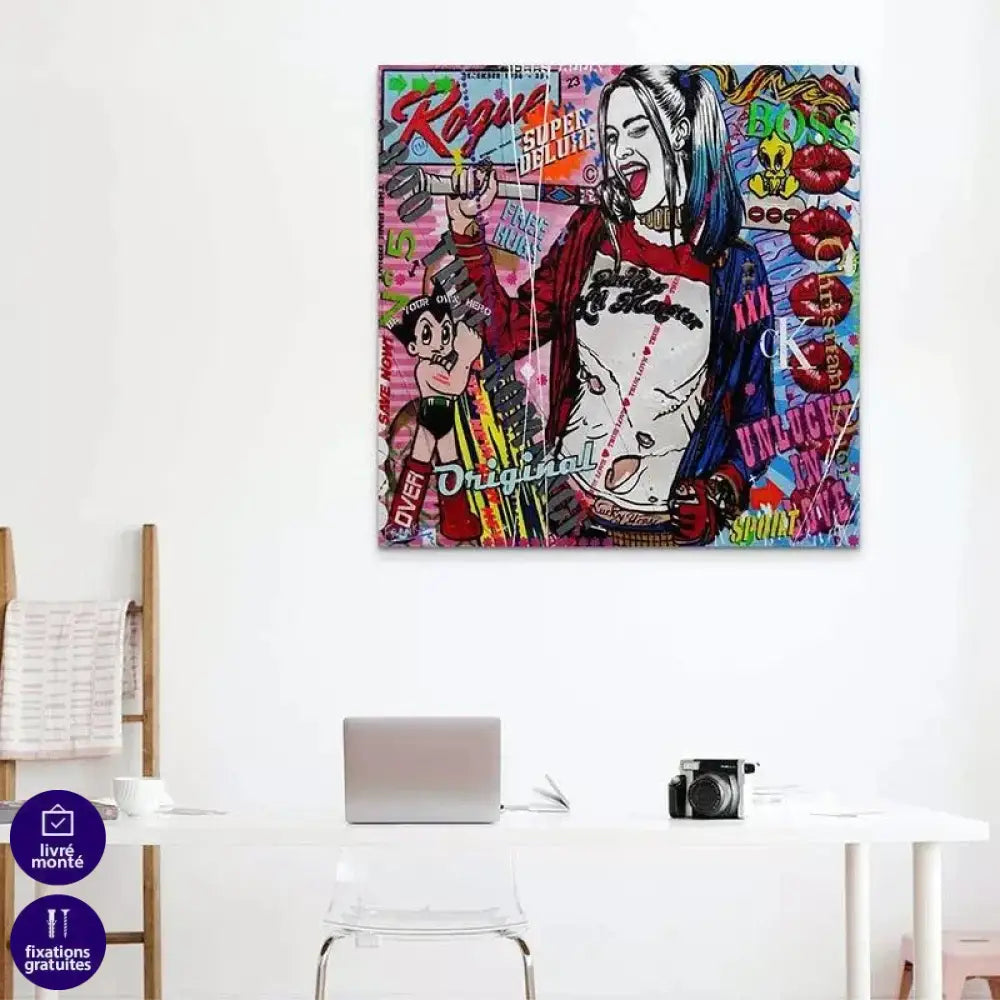Tableau Street Art Harley Quinn - Montableaudeco