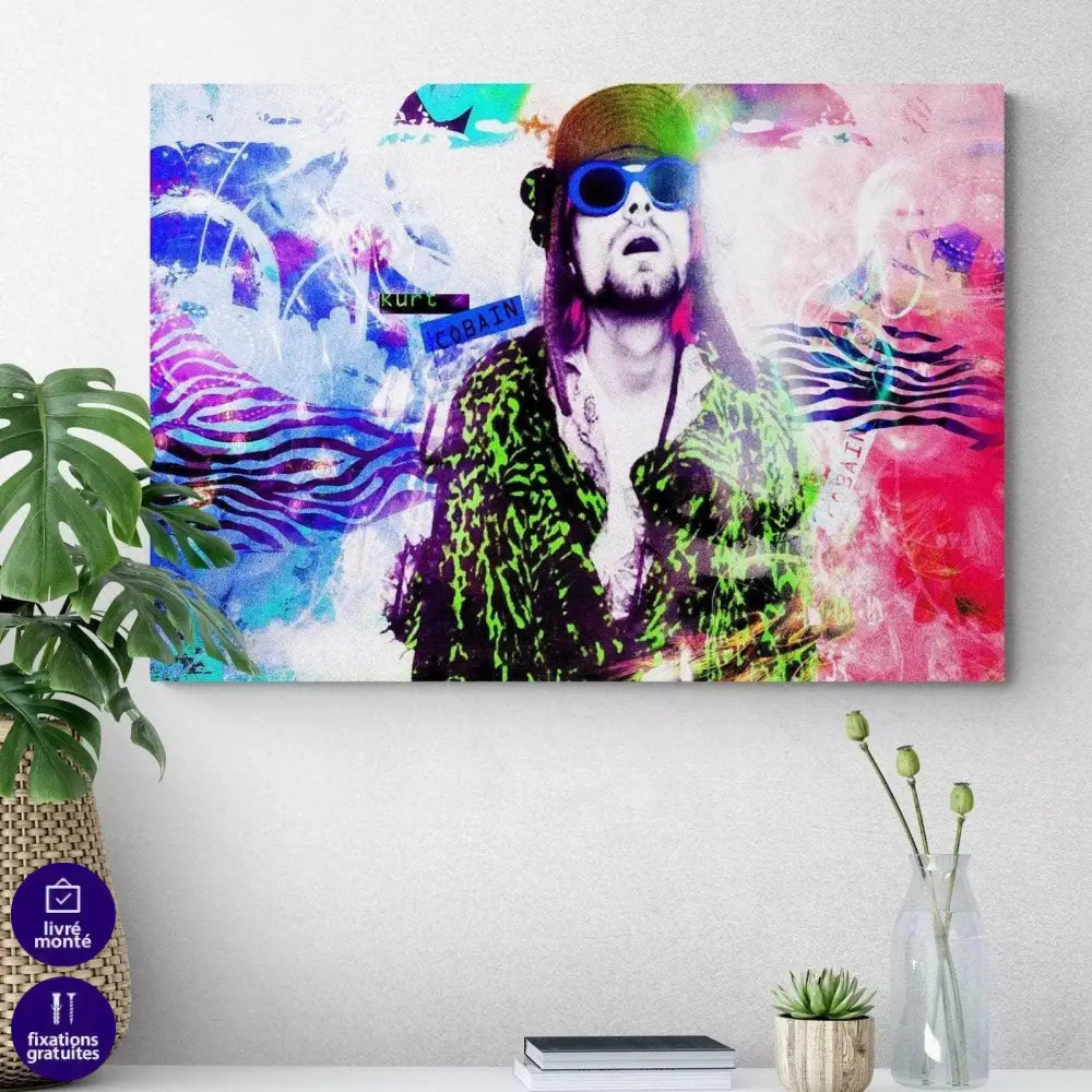 Tableau Street Art Kurt Cobain Graffiti - Montableaudeco