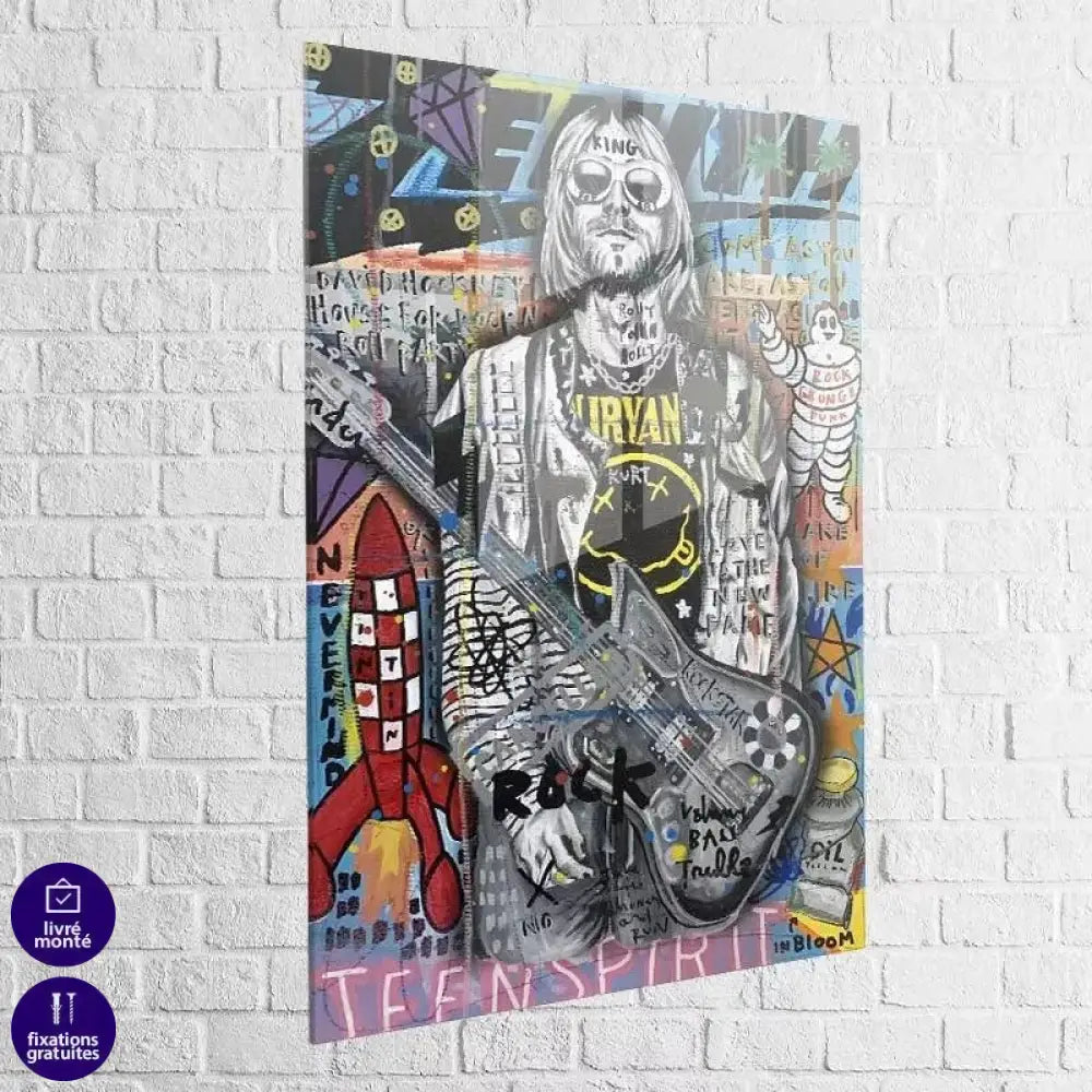 Tableau Street Art Kurt Cobain Teen Spirit - Montableaudeco