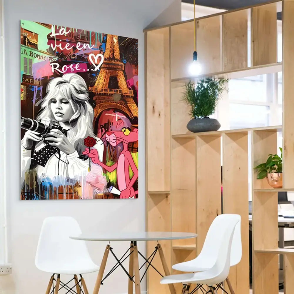 tableau street art La vie en rose Paris