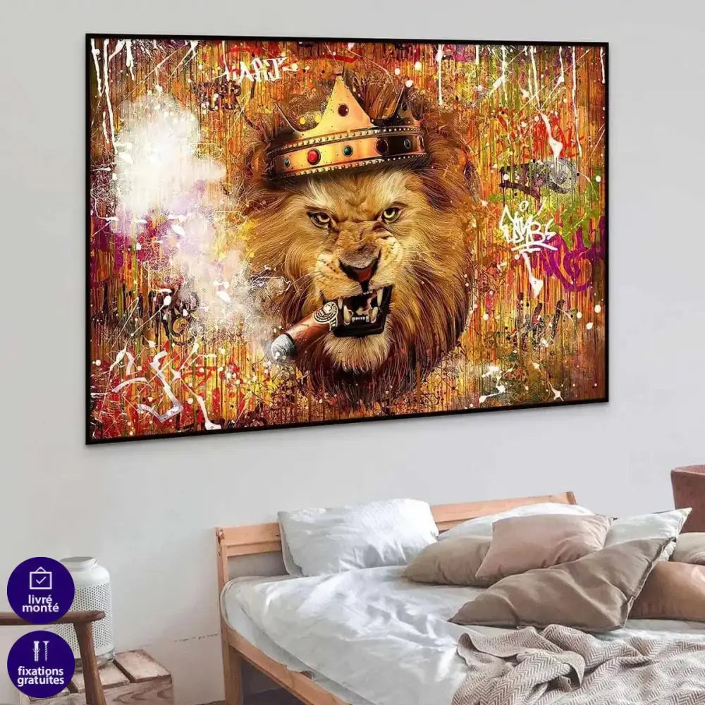 Tableau Street Art Le Roi Lion - Montableaudeco