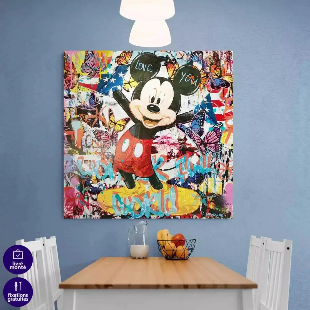 Tableau Street Art Mickey World - Montableaudeco