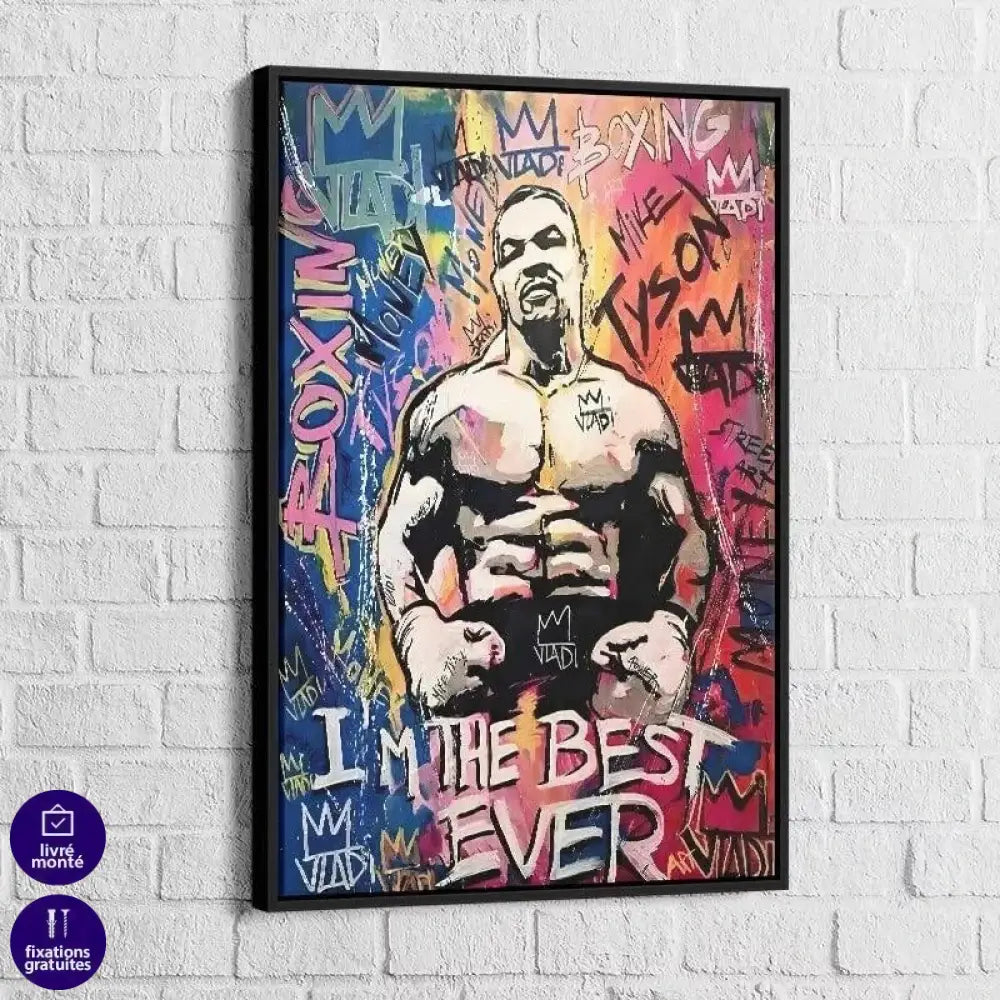 Tableau Street Art Mike Tyson Legende - Montableaudeco