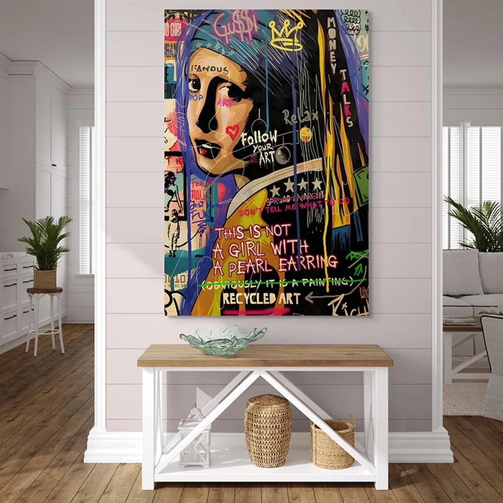 Tableau Street Art Mosaïque Pop Culture 40x60cm / Toile tendue sur châssis Tableau Street art