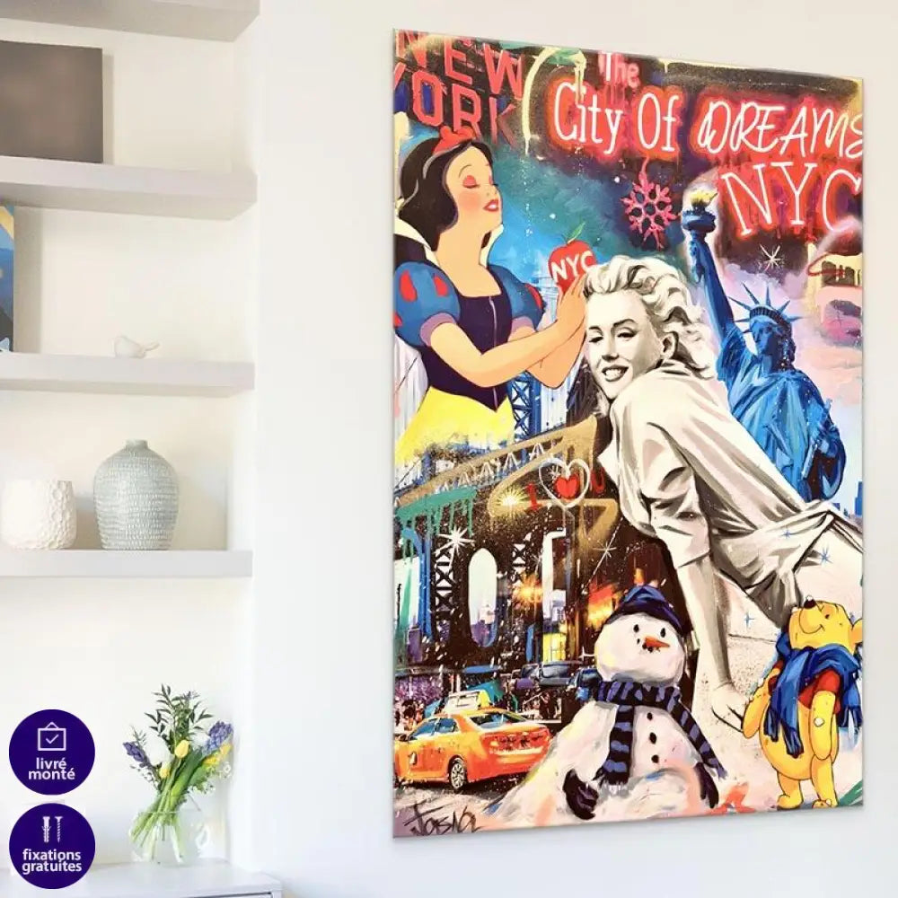 Tableau Street Art New York City of Dream - Montableaudeco