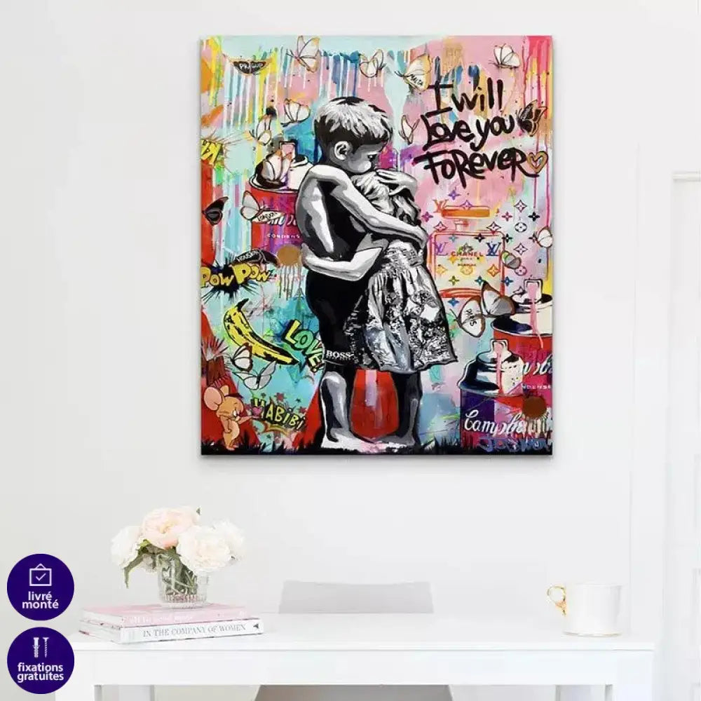 Tableau Street Art Premiers Baisers - Montableaudeco