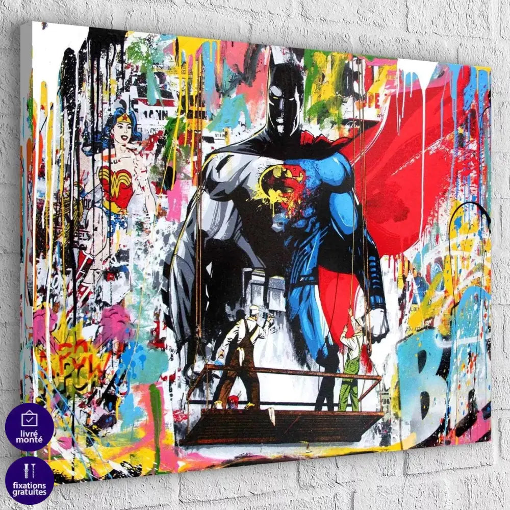 Tableau Street Art Super Héros Wall - Montableaudeco