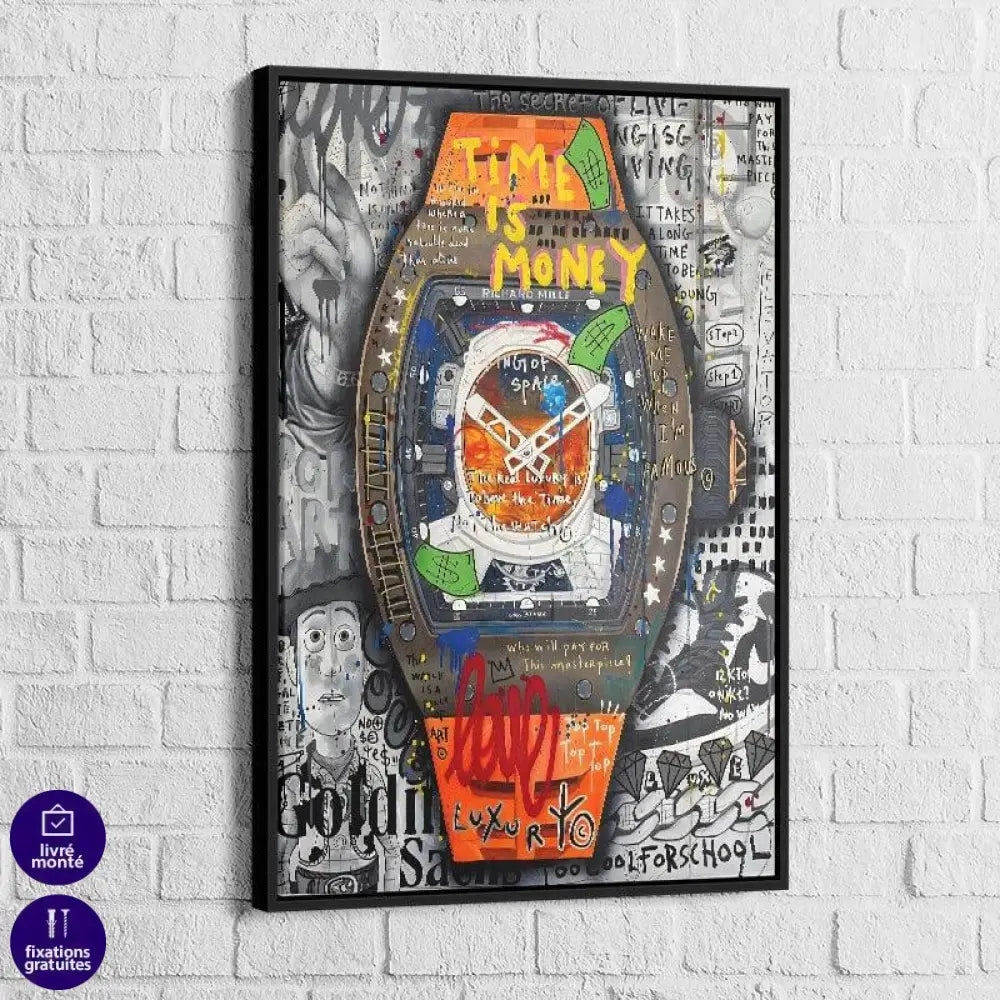 Tableau Street Art Time is Money - Montableaudeco