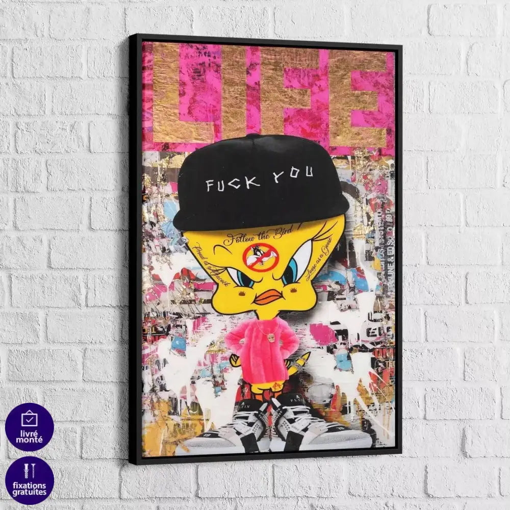 Tableau Street Art Titi Fuck You - Montableaudeco