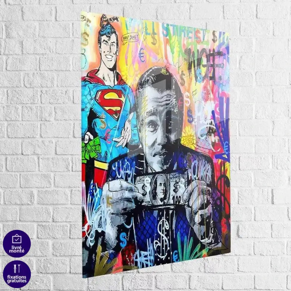 Tableau Street Art Wolf Superman - Montableaudeco