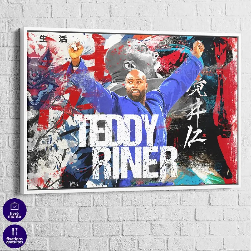 Tableau Teddy Rinner Légendaire 40x60cm / Cadre Blanc Tableau Sport