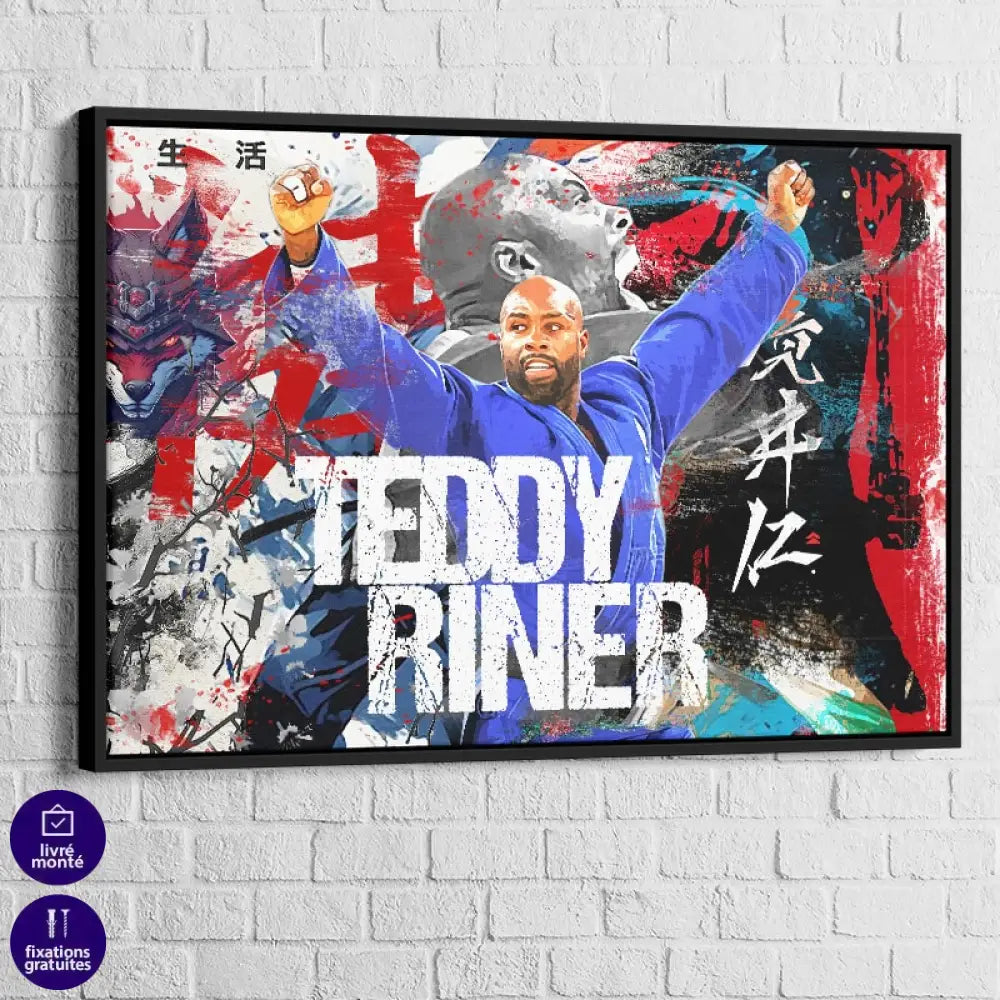 Tableau Teddy Rinner Légendaire 40x60cm / Cadre Noir Tableau Sport
