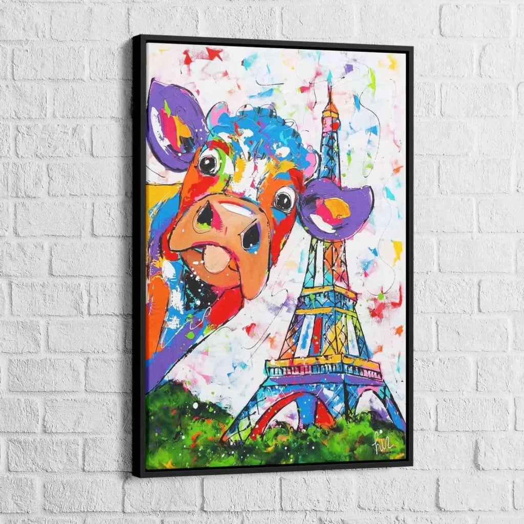 Tableau Vache Colorée à Paris - Montableaudeco