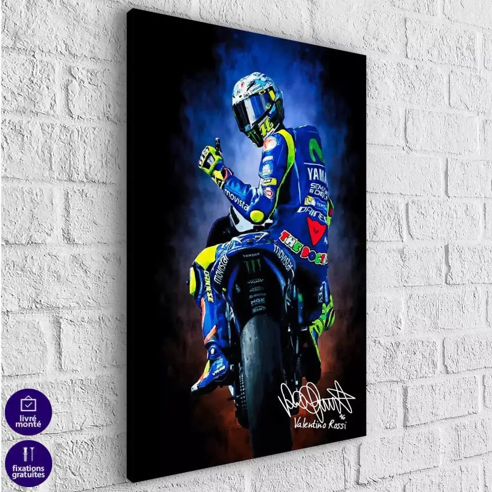 Tableau Valentino Rossi Bleu Signature - Montableaudeco