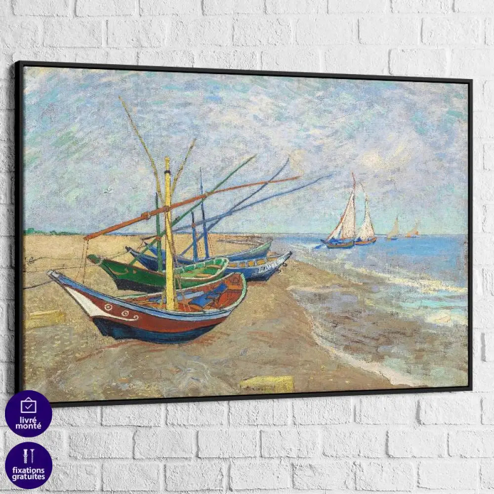 Tableau Vincent Van Gogh Bateau de Pêche à Saintes Maries - Montableaudeco