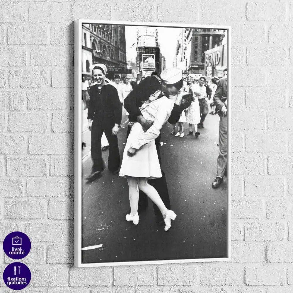 Tableau Vintage Le Baiser de Time Square 1945 - Montableaudeco