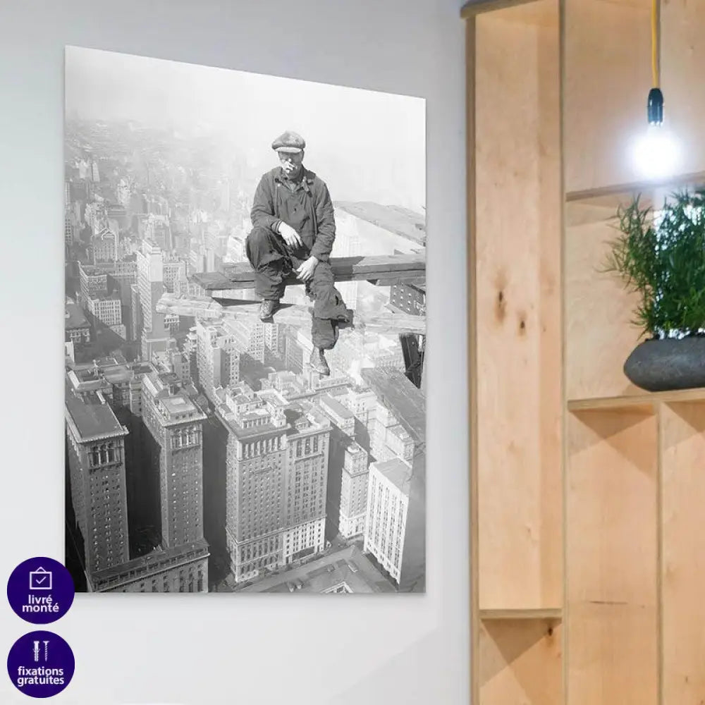 Tableau Vintage Travaux sur New York - Montableaudeco