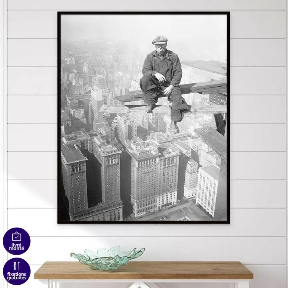 Tableau Vintage Travaux sur New York - Montableaudeco