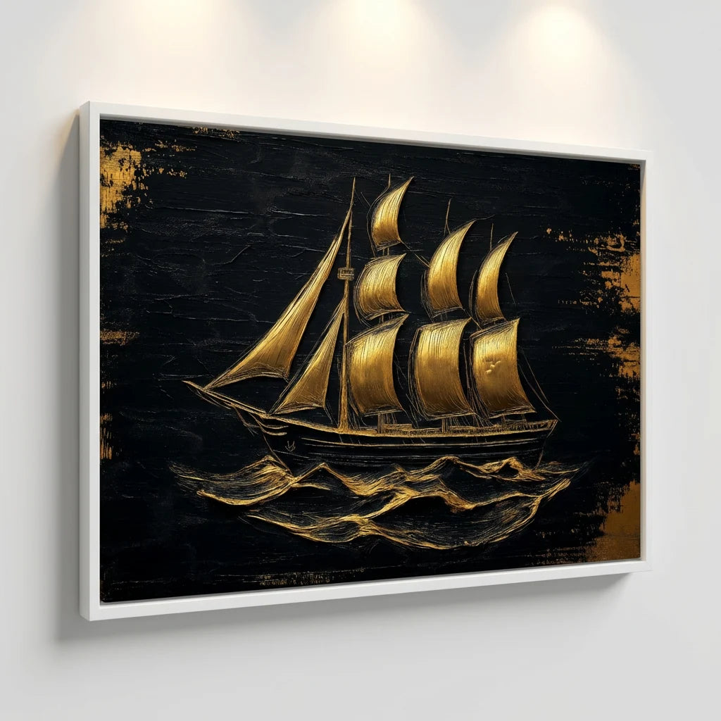 tableau bateau doré style nautique chic