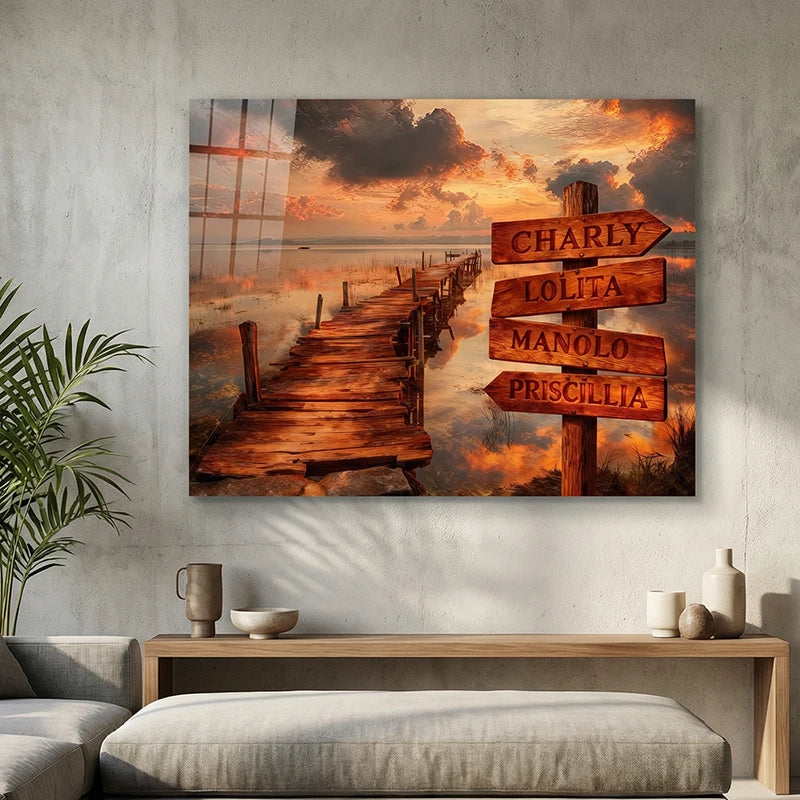 tableau famille personnalisé prénoms gravés sur bois