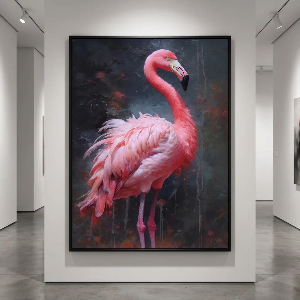 tableau flamant rose moderne décoration murale élégante