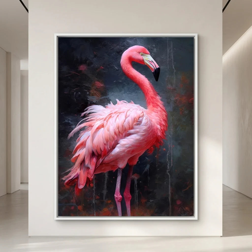 tableau flamant rose style tropical chic déco murale